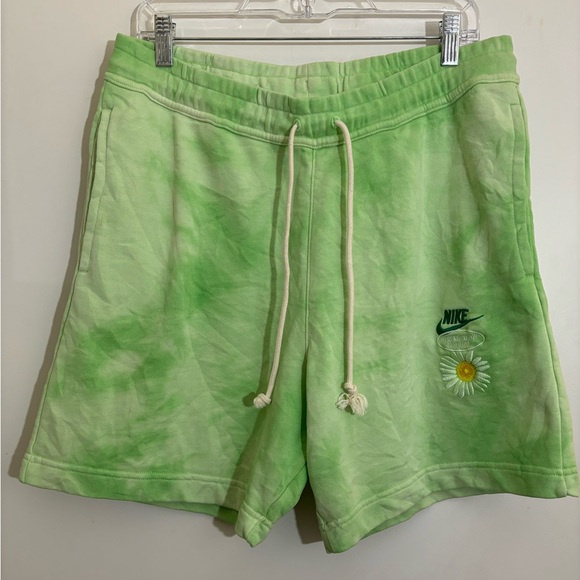 Nike Sportswear French Terry Shorts Floral/Green Men's Size Medium - Picture 3 of 8